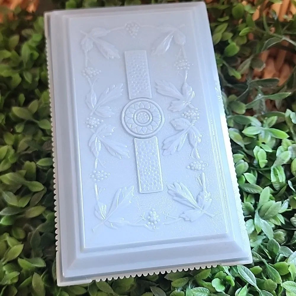 Vintage Rectangular Celluloid Lidded Vanity Table Box In Light Blue Coquette